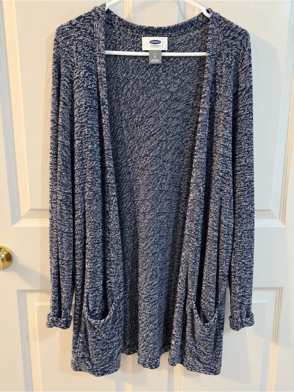 Old Navy Large Navy Speckled Open Front Cardigan with Pockets